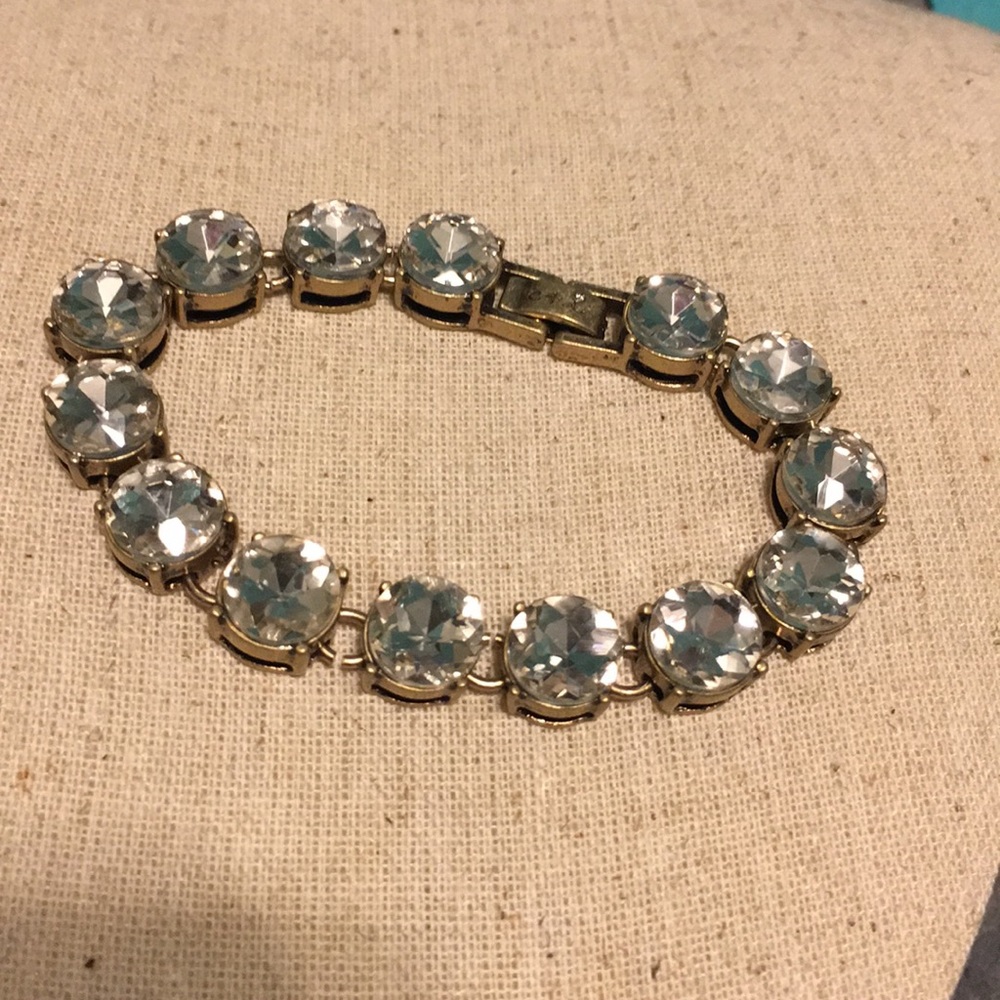 C+I crystal heirloom rhinestone bracket // new